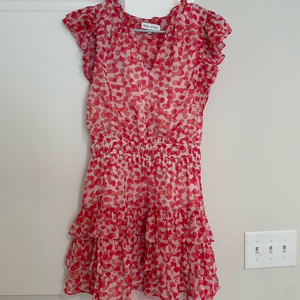 Hot Pink Ruffled Willa Story Mini Dress
